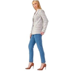 Robert Graham Blue White Blazer Jacket Cotton Unlined Career Casual Sz XS/ S